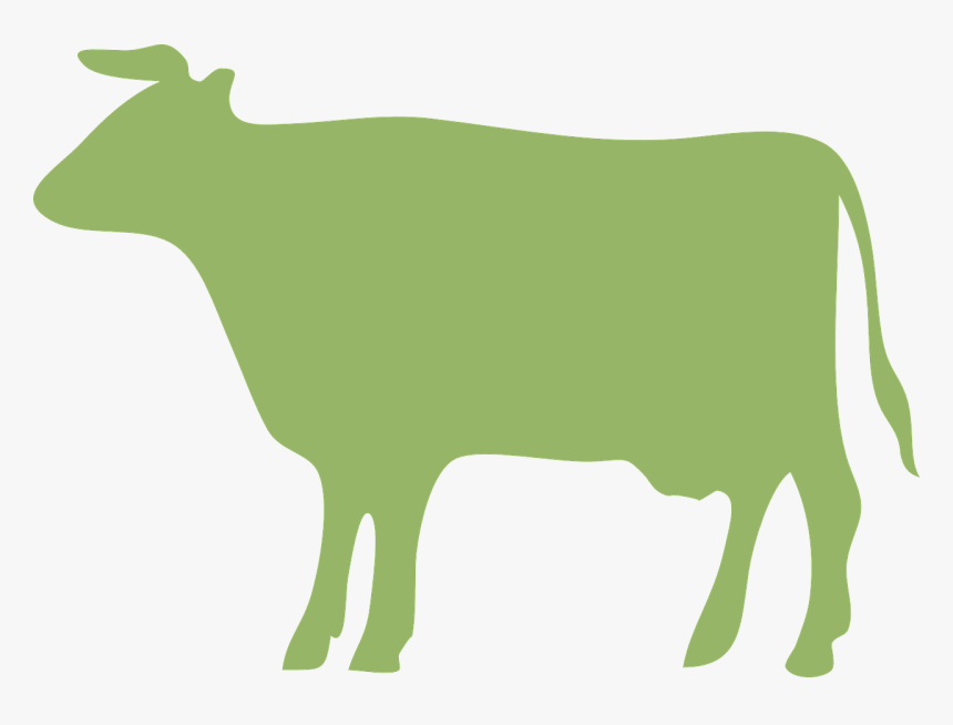 Cow, Cattle, Green, Ox - Green Cow Silhouette, HD Png Download