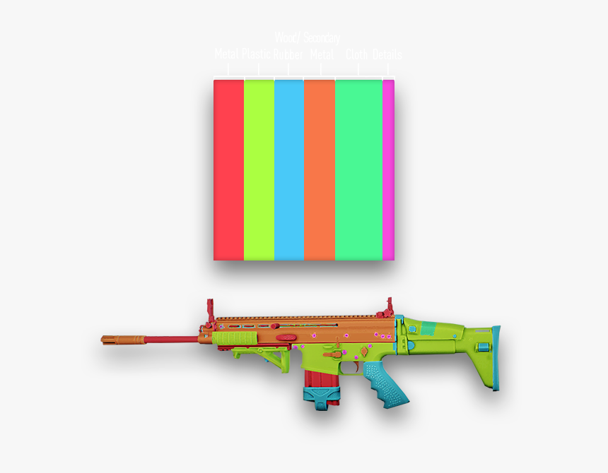 These Six Materials Are Controlled By The Base Gradient - Payday Skin Template, HD Png Download