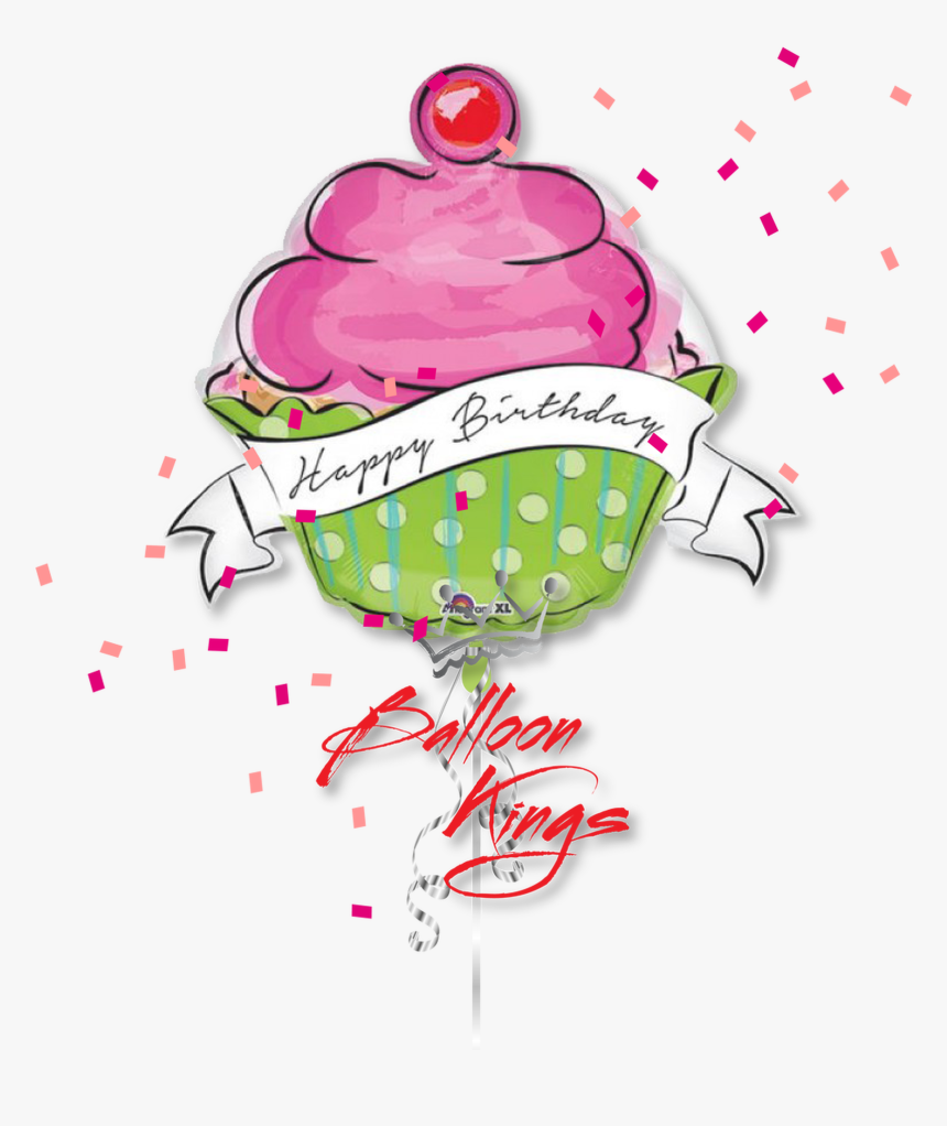 Cupcake Happy Birthday - كيكة عيد ميلاد كرتون, HD Png Download
