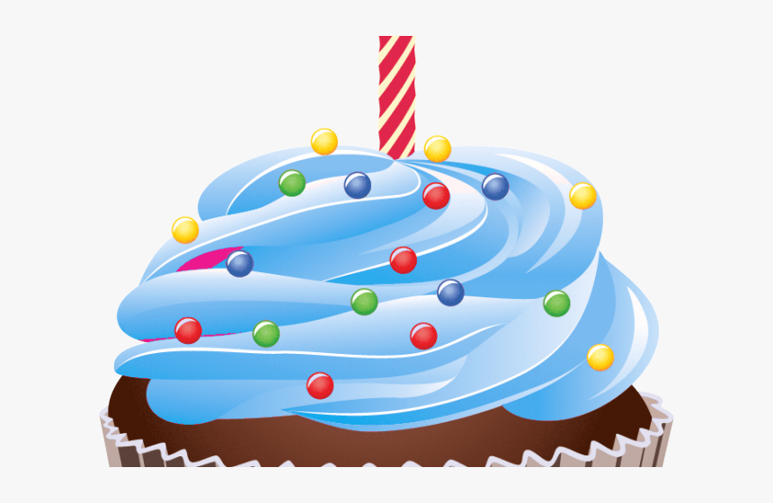 Icing Clipart Cake Drawing - Birthday Cupcake Vector Png, Transparent Png