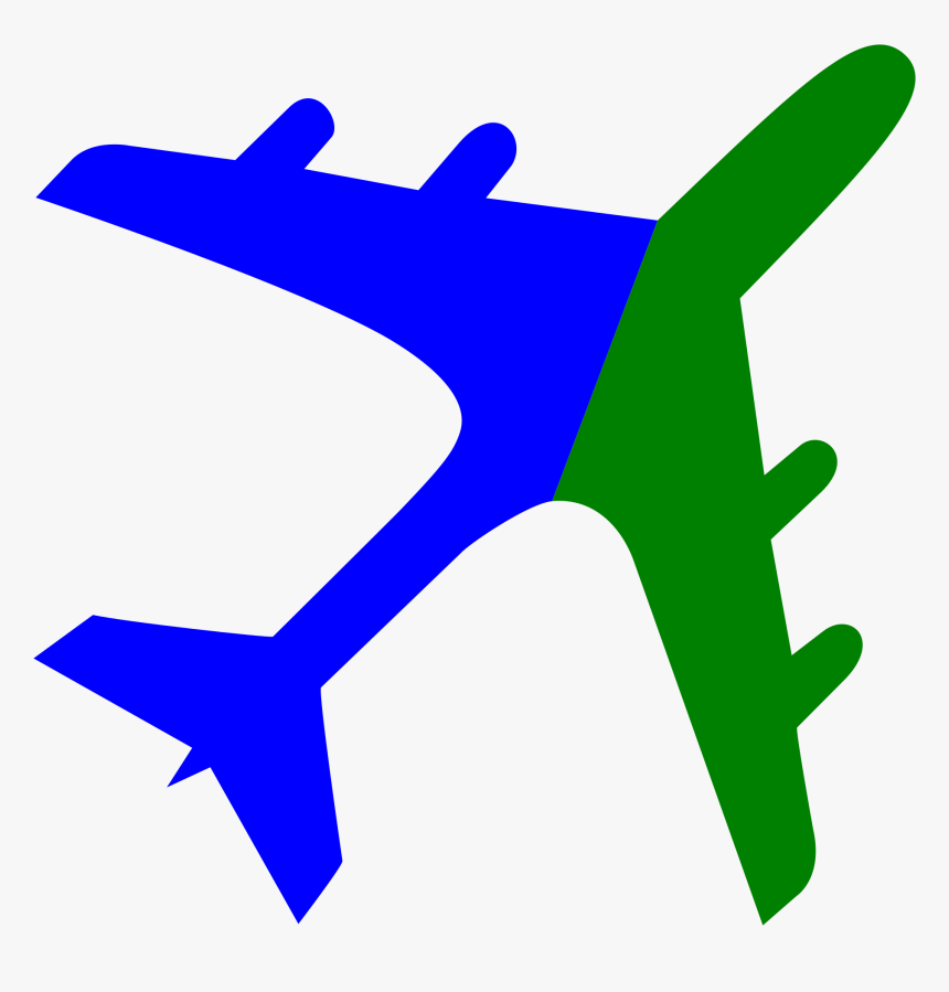 Fileairplane Silhouette Blue Green - Airplane Silhouette White, HD Png Download