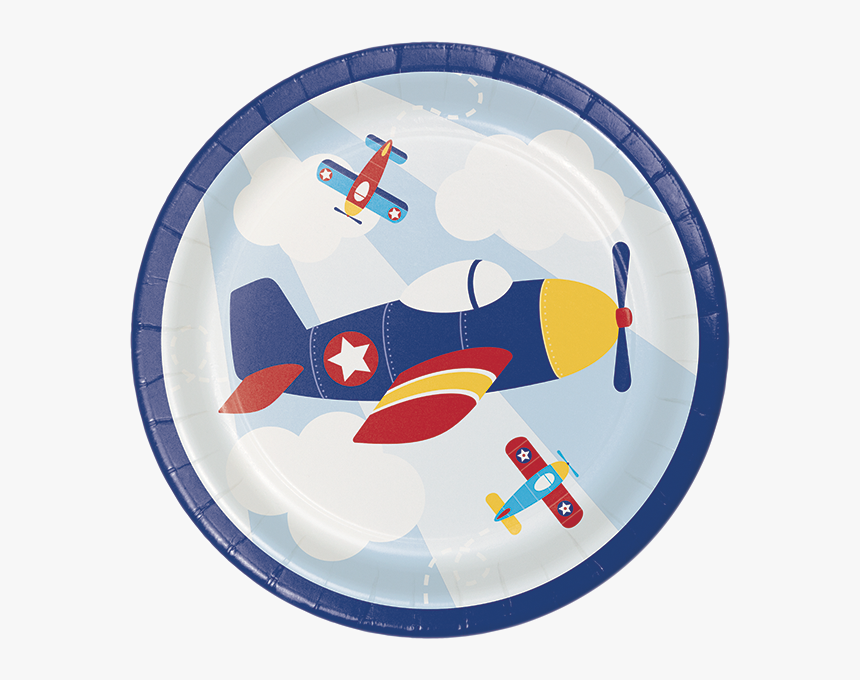 Airplane Flyer Dessert Plates - Little Airplane Birthday Plates Party Supplies Plates, HD Png Download
