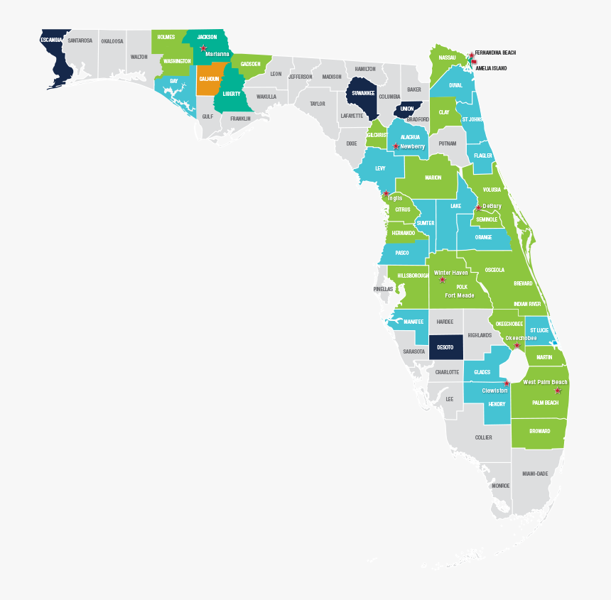 Transparent Florida Map Outline Png - Florida Power Companies Map, Png Download