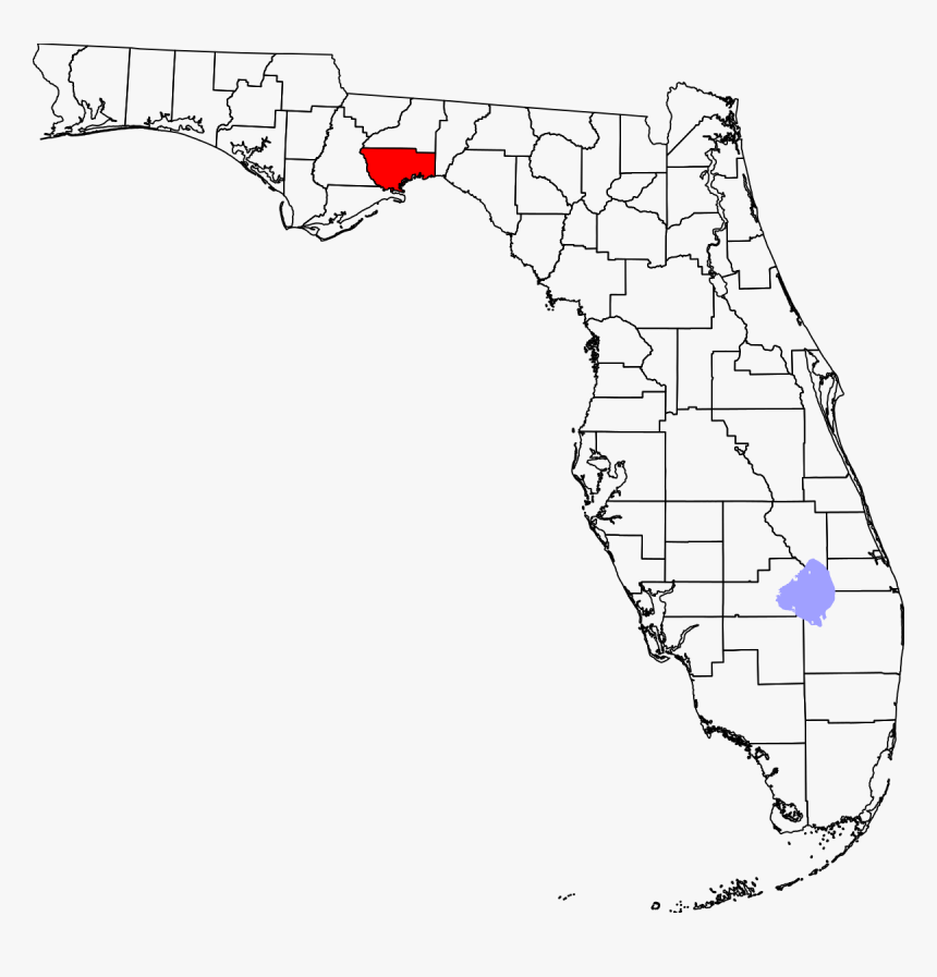 Transparent Florida Map Outline Png - Lake Okeechobee On Map, Png Download