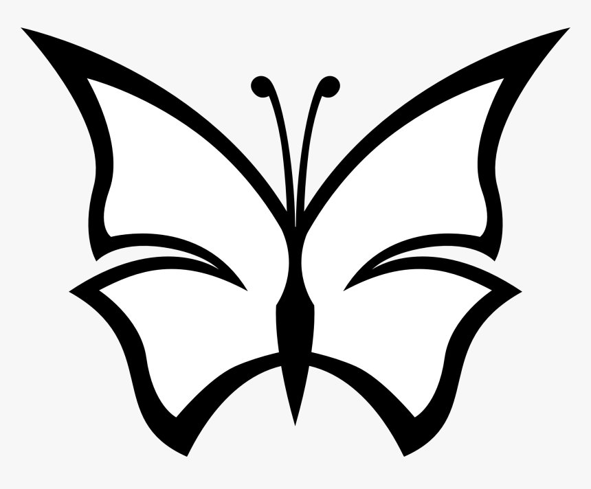 White Butterfly Png Pictures - Butterfly Clipart Black And White, Transparent Png