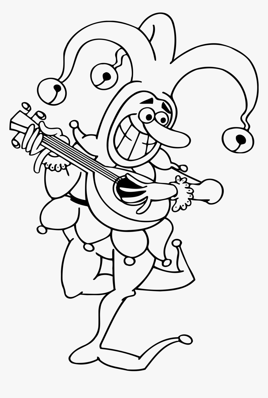 Jester 4 Clip Arts - Jester Black And White Clipart, HD Png Download