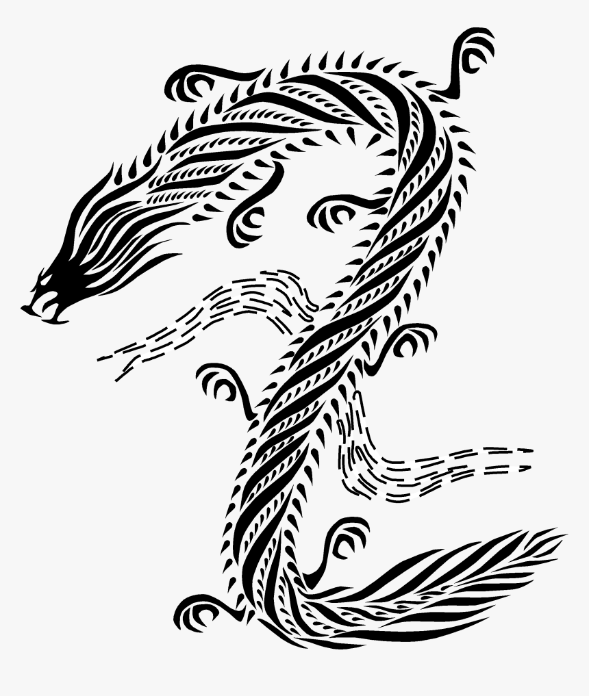 Chinese Dragon Clipart Drawn - Chinese Dragon Style Art, HD Png Download