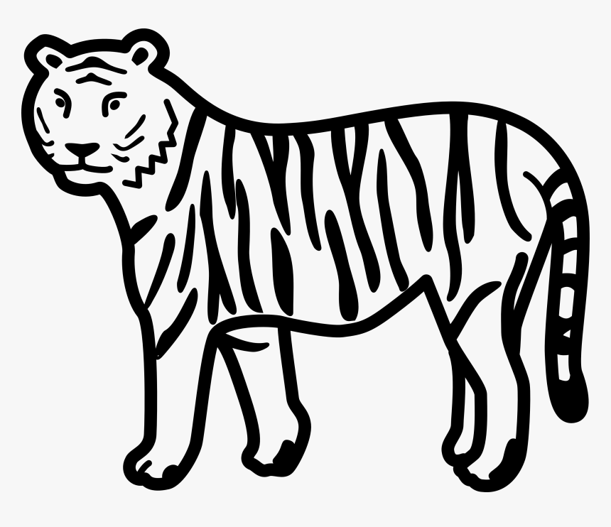 Tiger Clipart Black And White, HD Png Download
