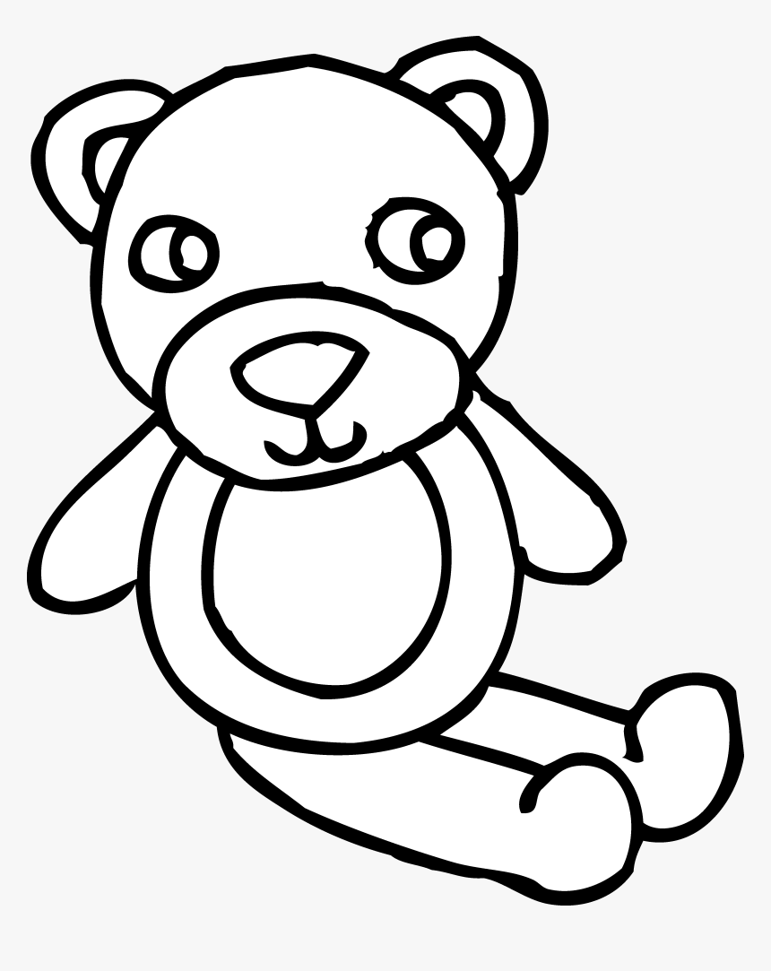 Rip Drawing Teddy Bear - Toy Black And White, HD Png Download