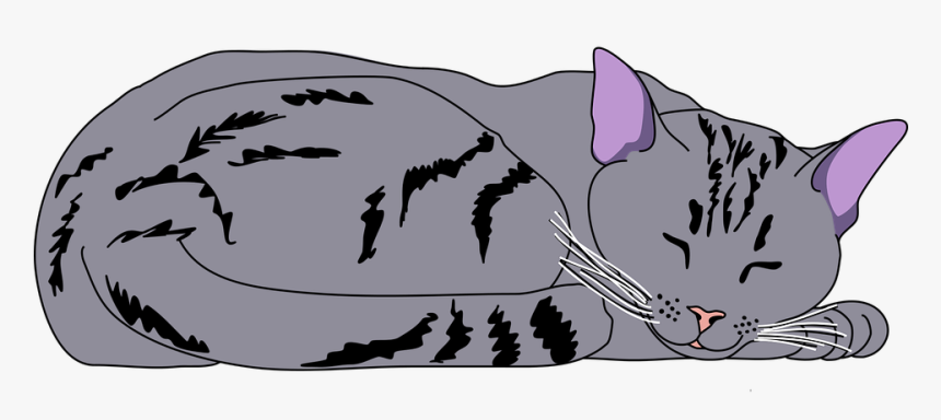 Animal, Cat, Center, Cute, Kitty, Mao, Pet, Pose - Sleeping Cat Clipart Transparent, HD Png Download