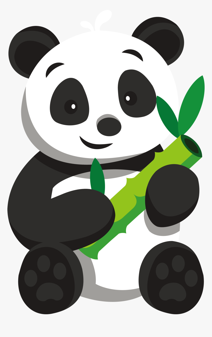 Giant Panda Panda House Restaurant Bear Clip Art - Panda Eating Bamboo Clipart, HD Png Download