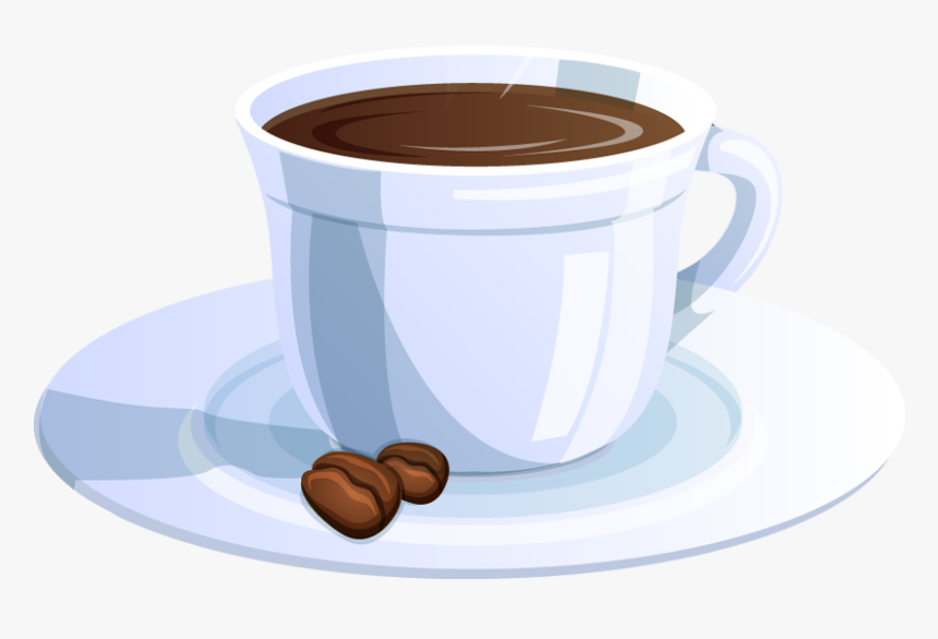 Coffee Cup With Coffee Beans, HD Png Download