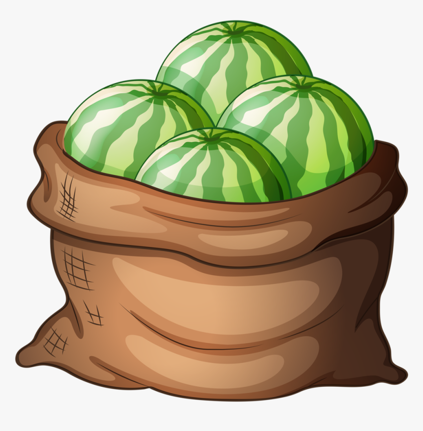 Buy A Sack Of Fresh Watermelons By Interactimages On - Sack Of Watermelon Clipart, HD Png Download