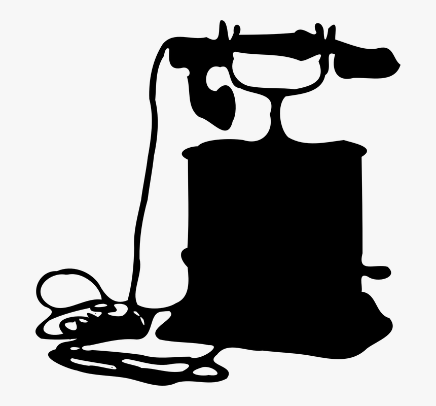 Telephone Phone Communication Connection Device - Old Phone Silhouette Png, Transparent Png