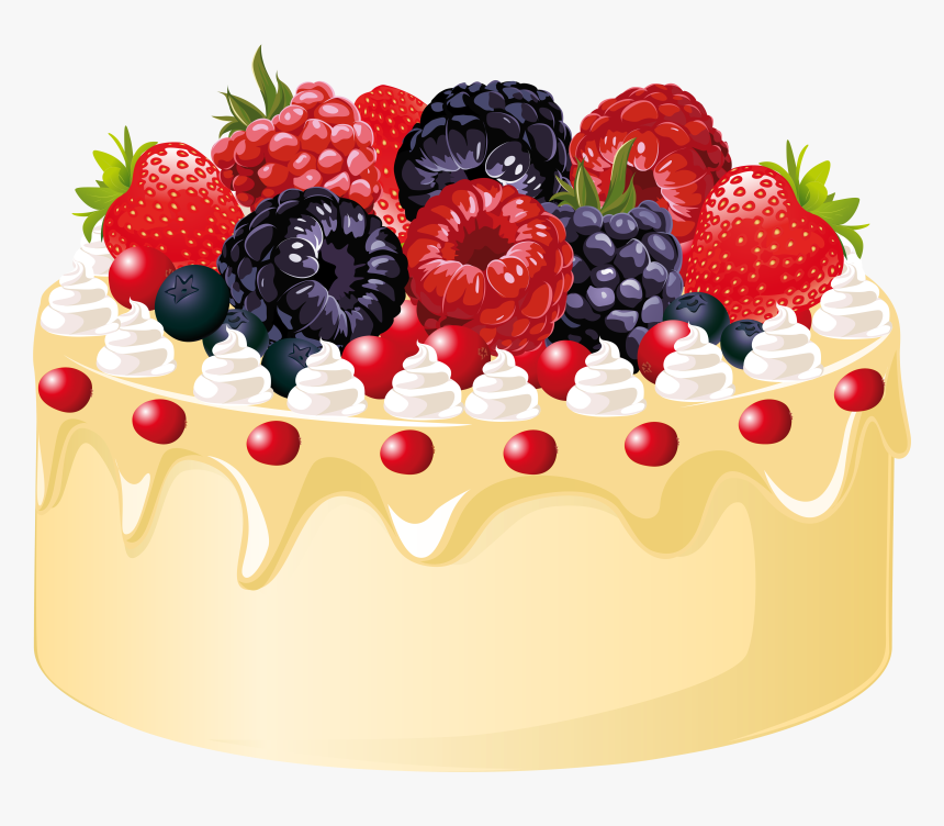 Dessert Clipart Fruit Cake - Birthday Fruit Cake Png, Transparent Png