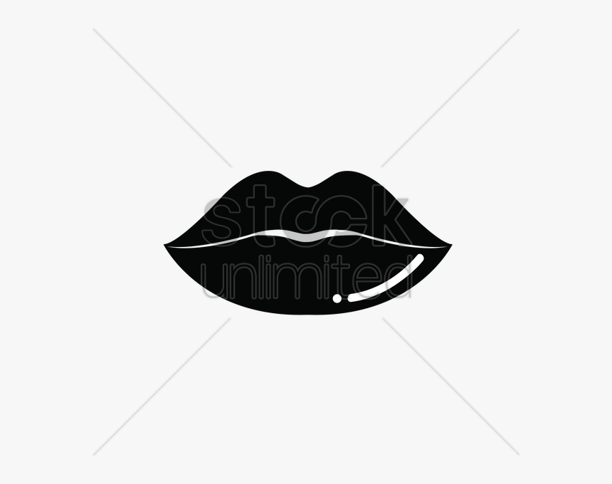 Lip,illustration,black And - Black Lips Image Transparent, HD Png Download