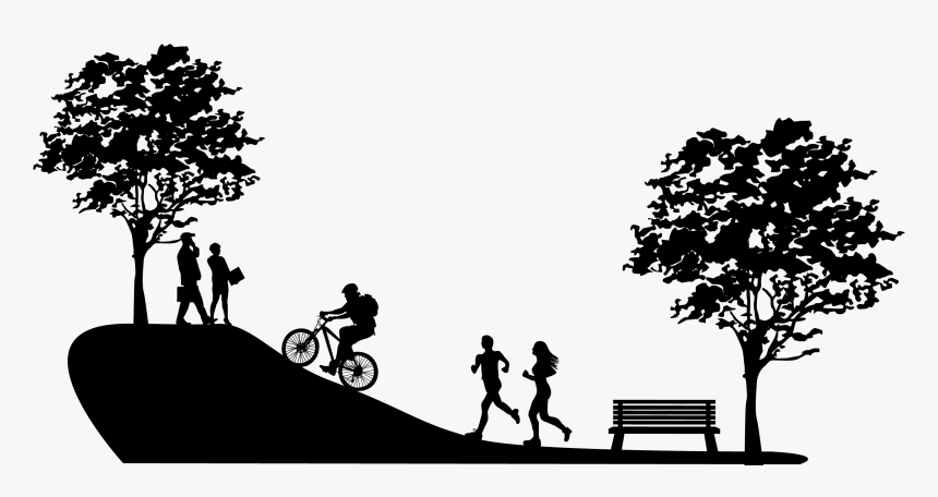 Park Computer File - Silhouette Of A Park, HD Png Download