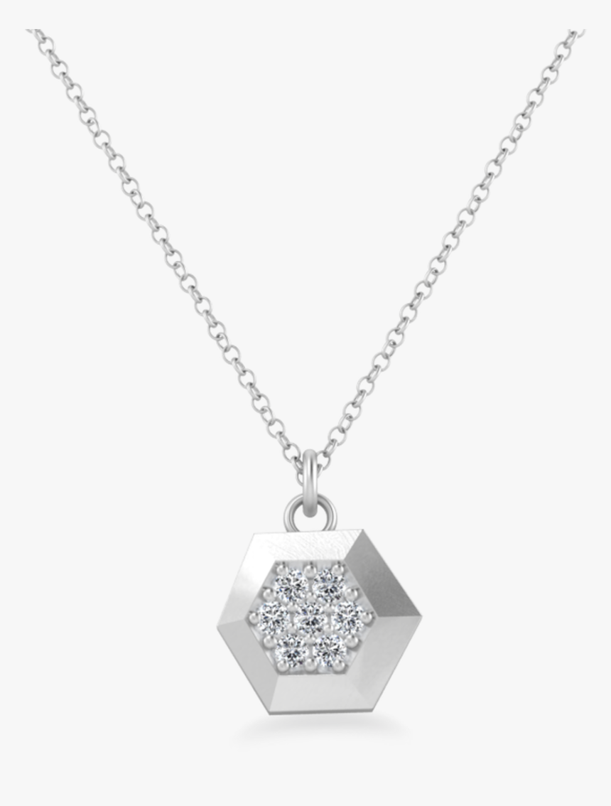 Lexi Hexagon Sterling Silver Necklace - Locket, HD Png Download