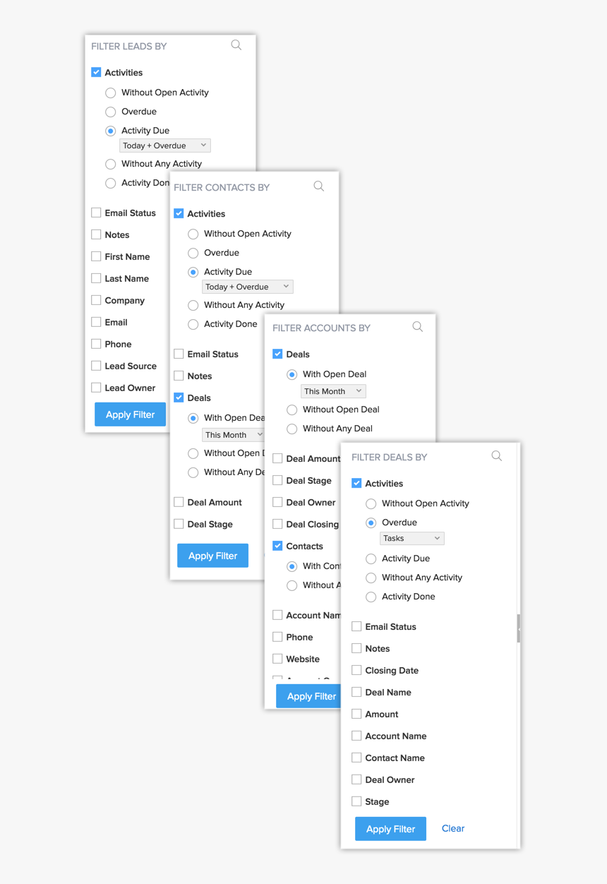 Zoho Filter Leads, HD Png Download