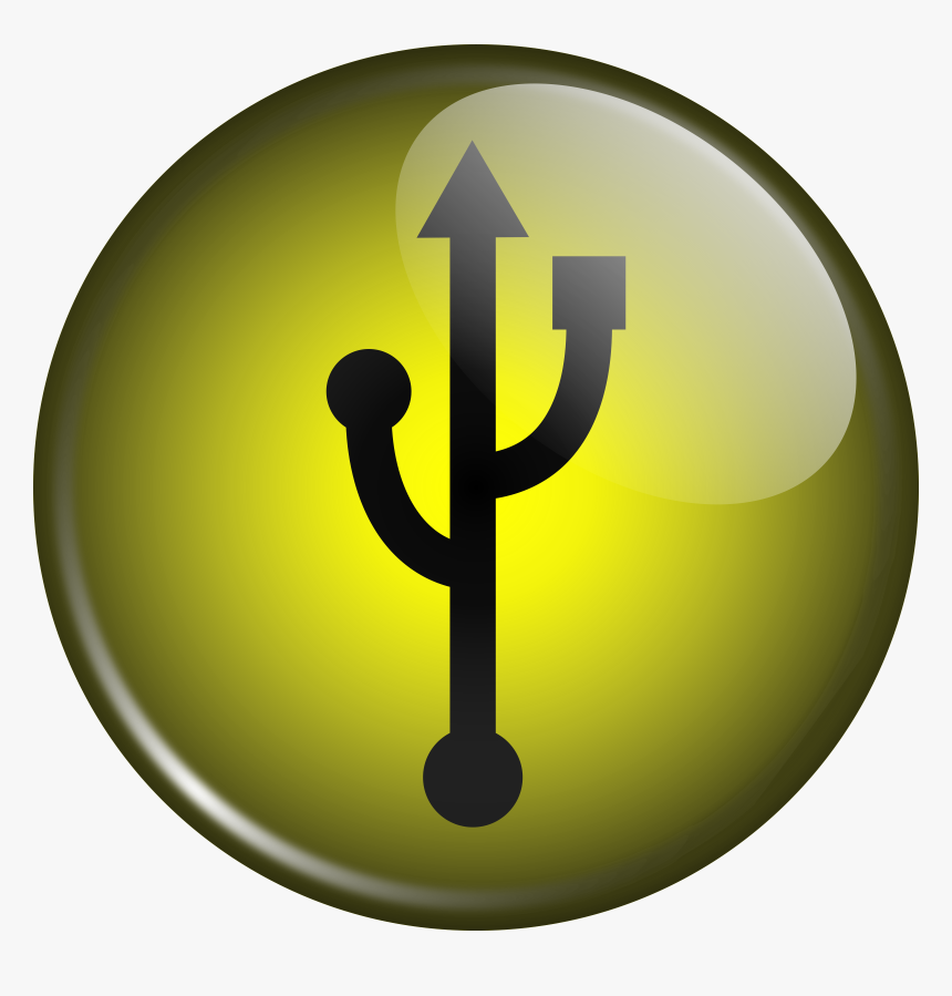 Glassy Usb Symbol Clipart - Usb Logo 3d, HD Png Download