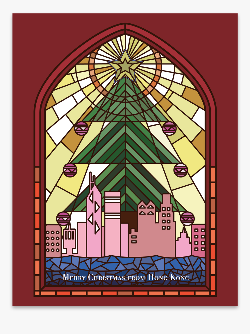 Stained Glass Window - Christmas Stained Glass Window, HD Png Download