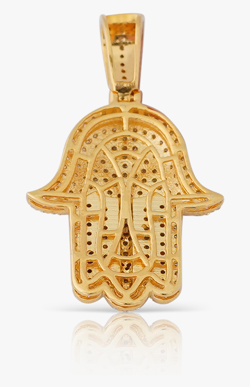10k Yellow Gold Hamsa Diamond Pendant - Locket, HD Png Download