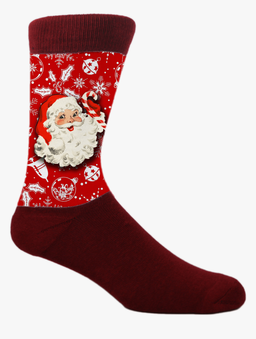 Moxy Socks Vintage Santa Clause Christmas Red Dye Sublimated - Christmas Stocking, HD Png Download