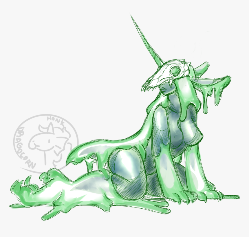 Green Slime Skull Adopt - Slime Skull, HD Png Download