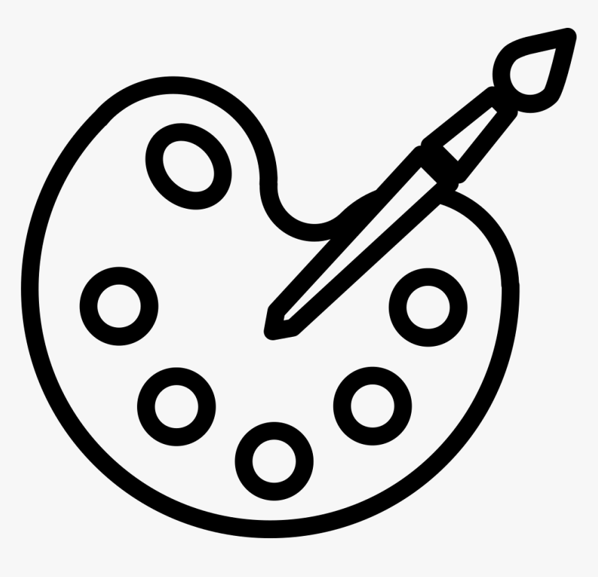 Palette With Brush Outline - Brush Outline Png, Transparent Png