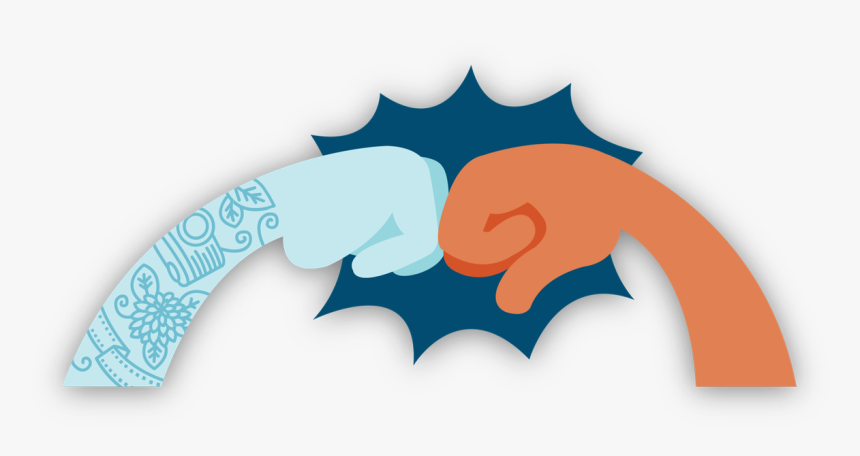 Illustrated Of Epic Fist Bump Between Two Arms With - Clip Art, HD Png Download