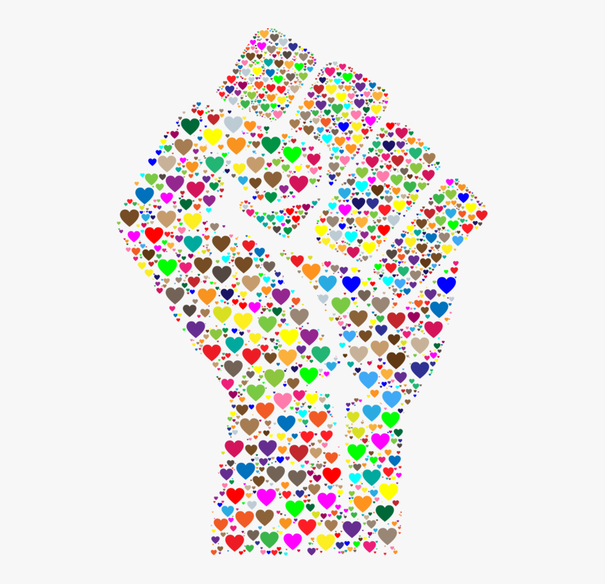 Symmetry,area,line - Colorful Fist, HD Png Download