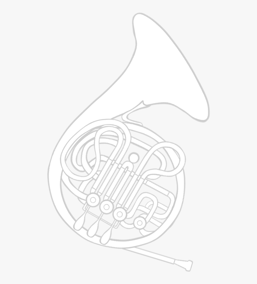 French Horn Logo White French Horn Logo, HD Png Download