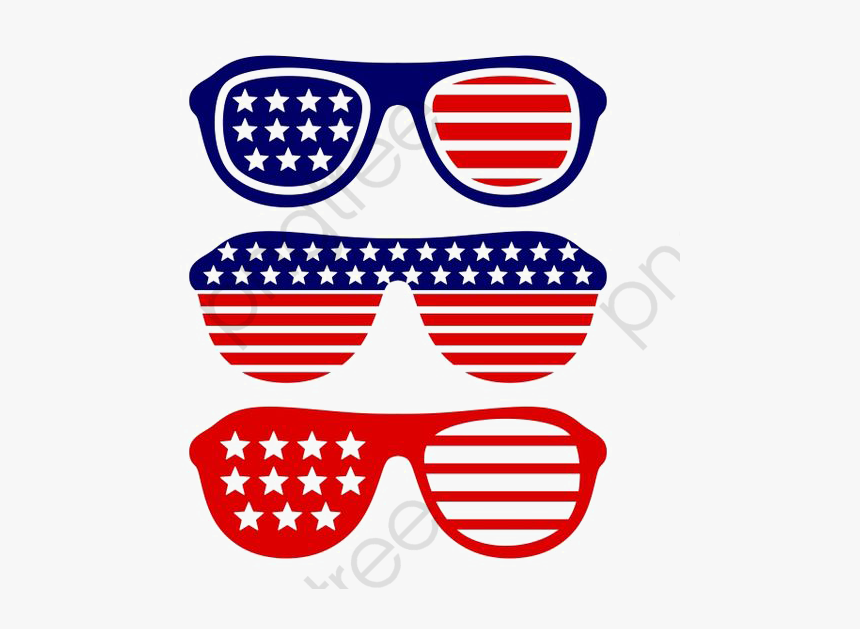 American Flag Glasses Png - 4th Of July Sunglasses Clipart, Transparent Png