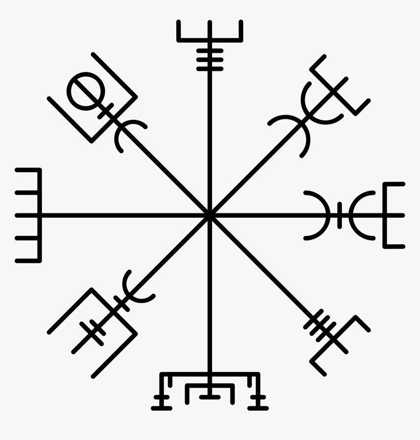 Vegv Sir Icelandic Magical - Symbol Vegvisir, HD Png Download