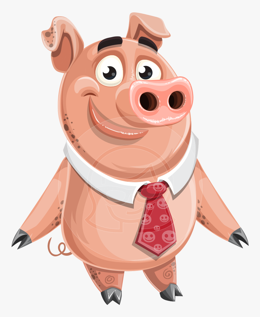A Ready For Use - Sad Pig Cartoon Character, HD Png Download