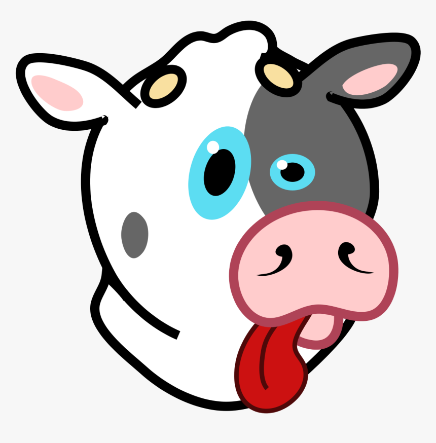 Cow Sticking Tongue Out Cartoon, HD Png Download