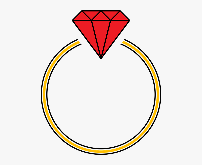 Ring, Diamond, Red, Yellow, Transparent Background - Basilica Of The Sacred Heart Of Jesus, Pondicherry, HD Png Download