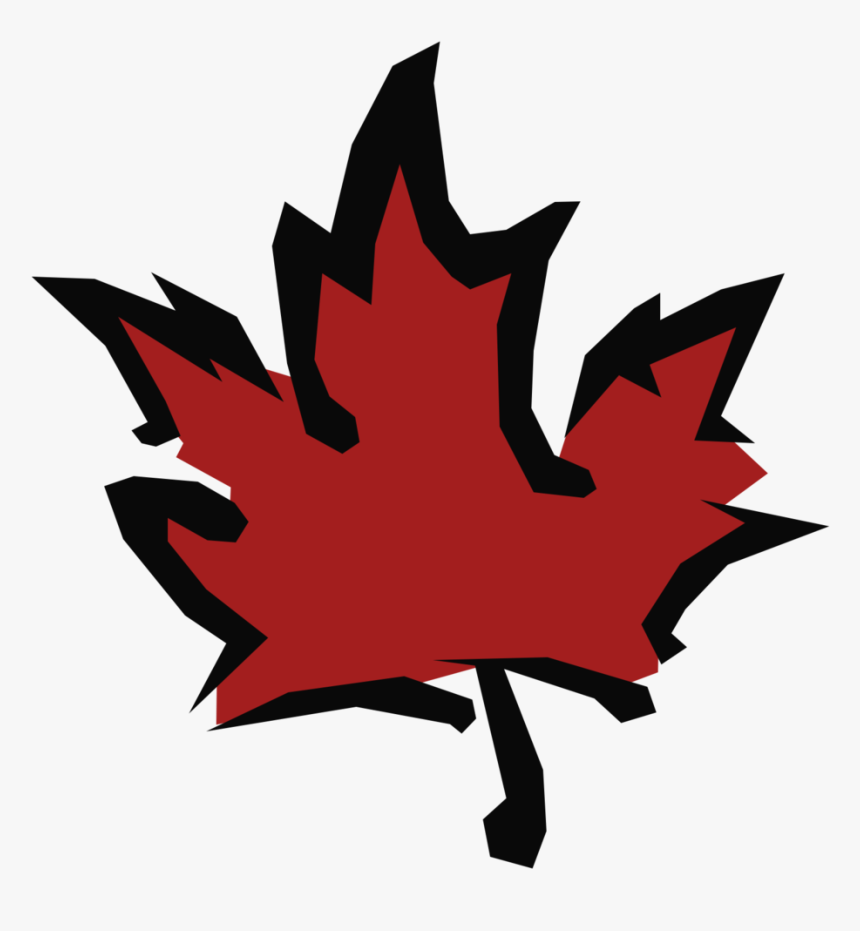 Maple Leaf Canada Sugar Maple Library - Red And Black Maple Leaf, HD Png Download