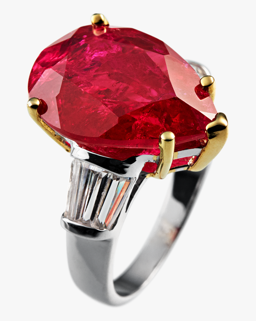 Angelina Red Cirolit Gold Ring - Pre-engagement Ring, HD Png Download
