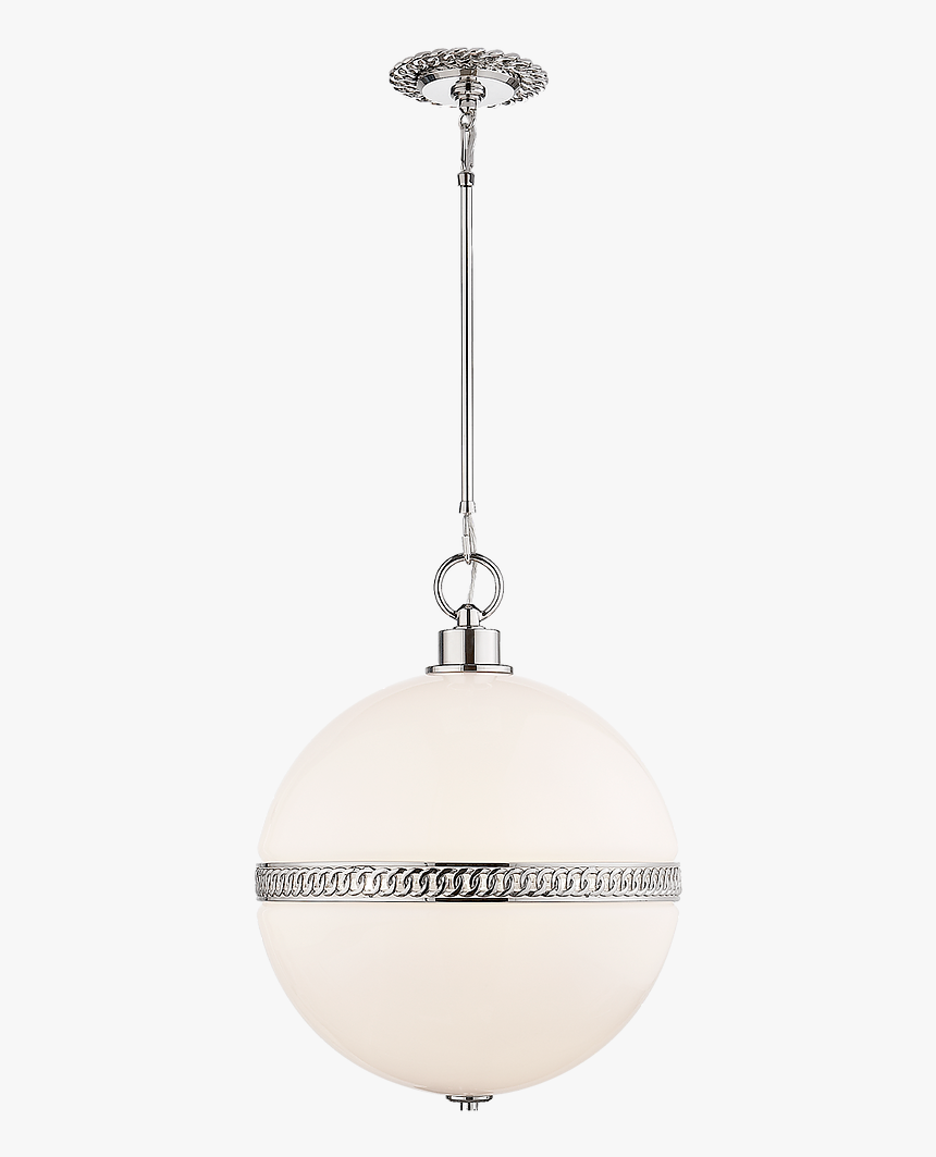 Polished Nickel Large Glass Pendant, HD Png Download