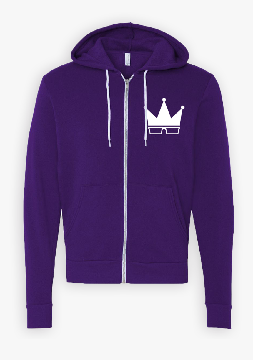 Zip-up Hoodie - Purple Crown Hoodie, HD Png Download