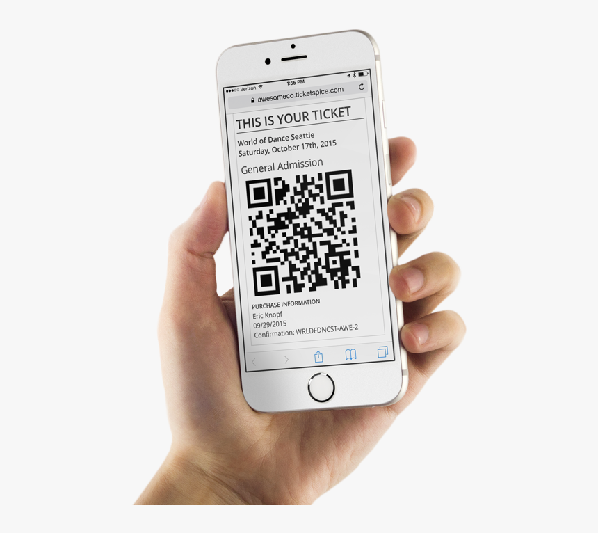 Mobile Ticket Hand Crop - Do Mobile Tickets Look Like, HD Png Download