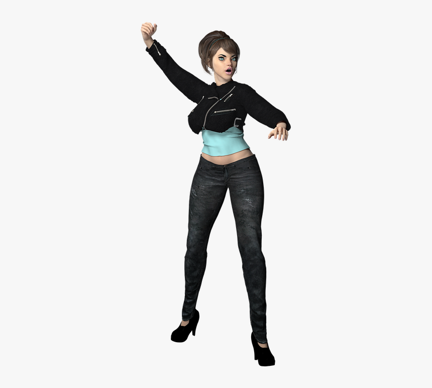 Protest, Pose, Woman, Rebel, Youth, Jacket, Clothing - Rebel Pose, HD Png Download
