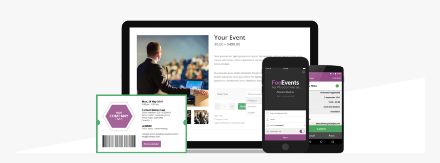 Transparent Ticket Barcode Png - Woocommerce Event, Png Download