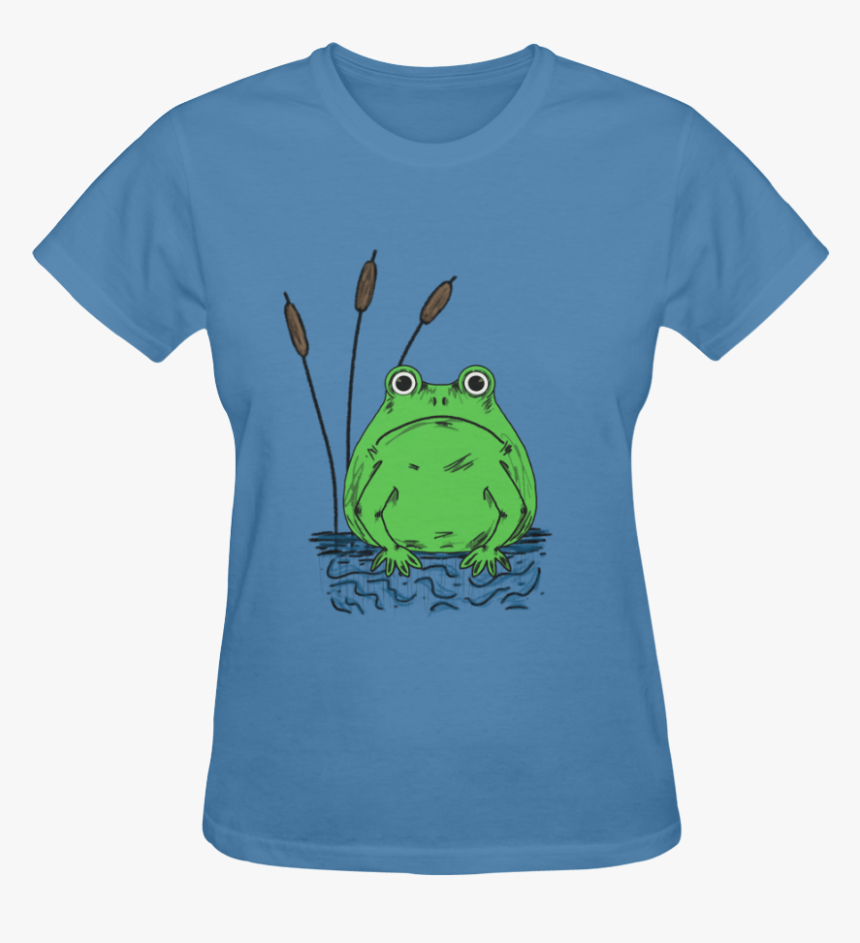 Sad Frog Sunny Women S T-shirt - Baby Look Verde Musgo, HD Png Download