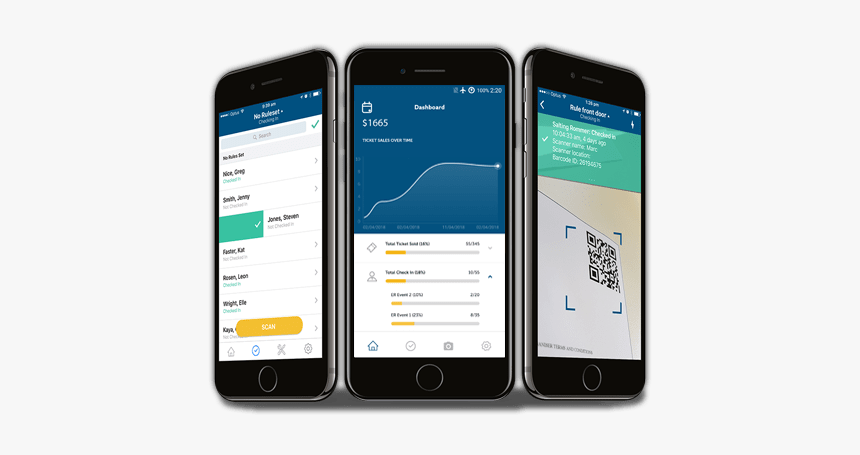 A Mock Up Of Three Iphone Mobiles - Iphone, HD Png Download