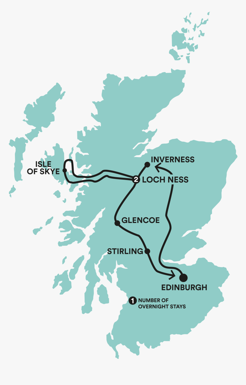 Isle Of Skye Driving Map Skye High Tour Map - Scotland Road Trip 5 Days, Hd Png Download ,  Transparent Png Image - Pngitem