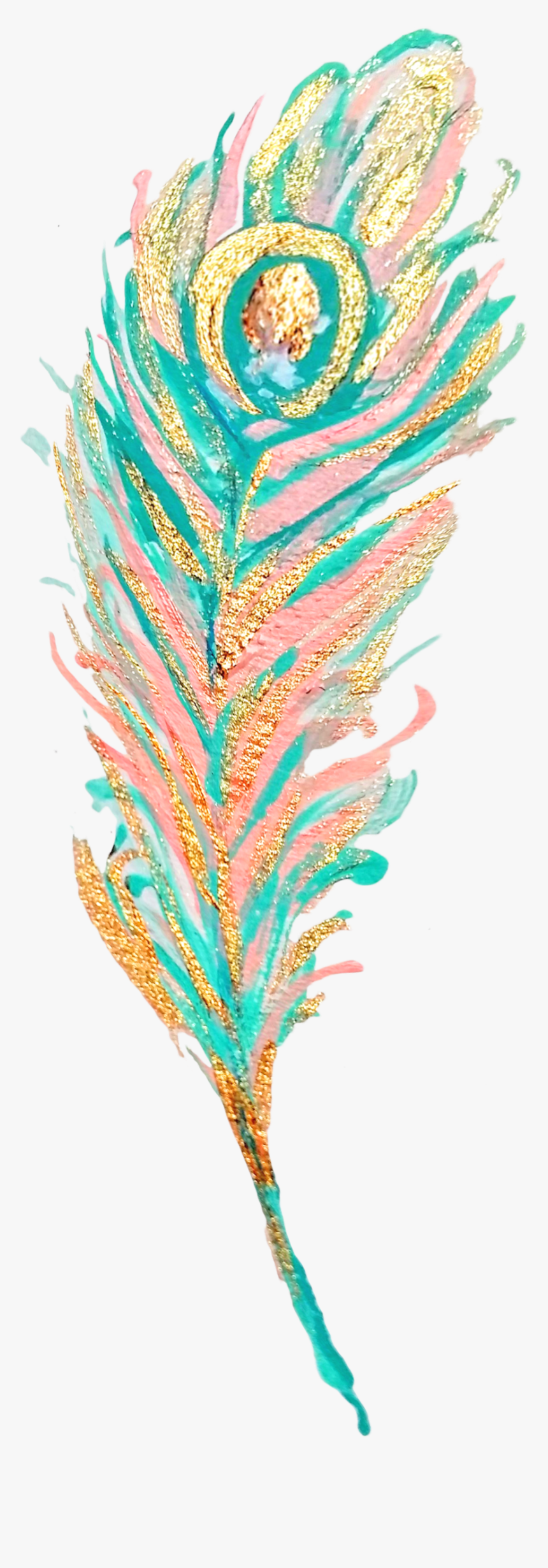 #feather #featherwreath #bohemian #boho #colourful - Feather, HD Png Download