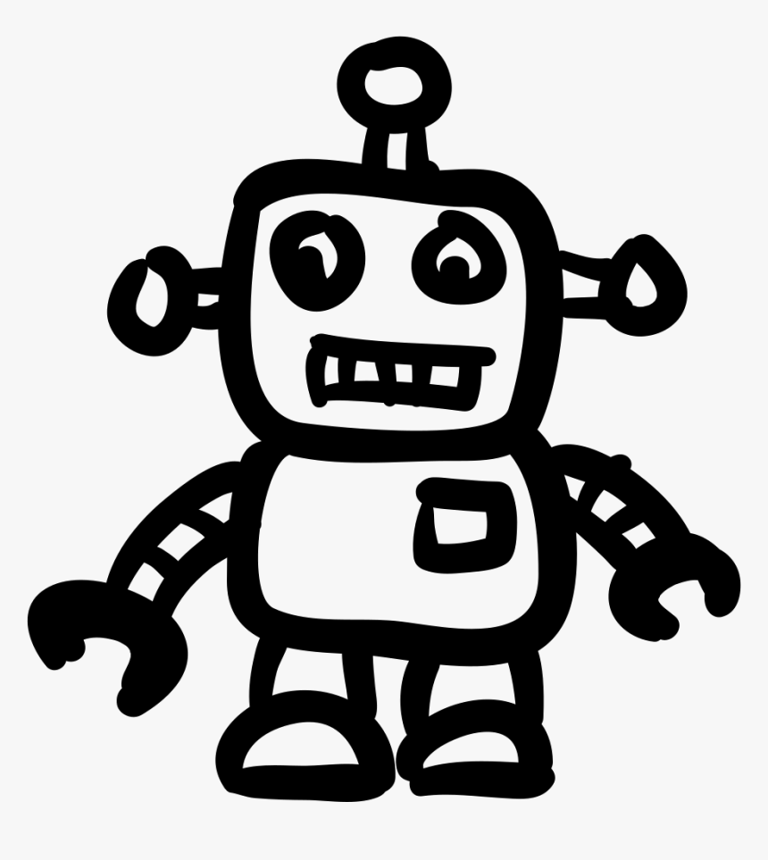 Robot Icon Hand Drawn, HD Png Download