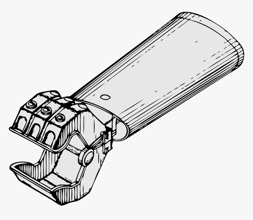 Mechanical, Hand, Robot, Manufacturing, Electronics - Drawing Robotic Arm, HD Png Download